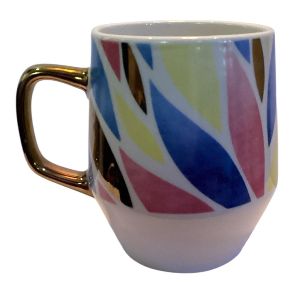 Arrangements Oversized Ceramic Coffee Mug Gold Handle Cup - Picture 4 of 6